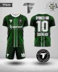Çizgi Desenli Yeşil Futbol Özel Desenli Forma Tasarlama TF0020