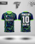 Yeşil Geçişli Mavi E-Spor Forma Yaptırma Sitesi TFE02