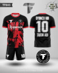Fırça Desenli Siyah Futbol Forması Bastırma TF0043