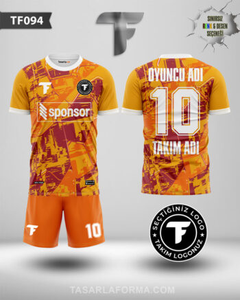 Fırça Desenli Turuncu Futbol Halı Saha Forma Yaptır TF0094
