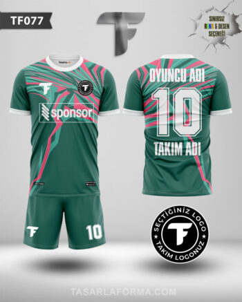 Geçiş Desenli Turkuaz Yeşili Futbol Forma Yaptırma Sitesi TF0077