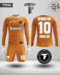 Geometrik Desenli Turuncu Futbol Kaleci Forması Isim Numara Ekle Tasarla TFK08