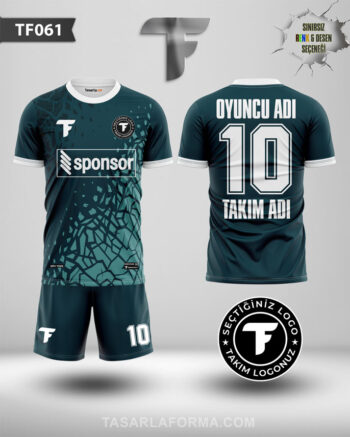 Mozaik Desenli Petrol Yeşili Futbol Dijital Forma Tasarla TF0061