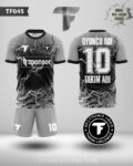 Şimşek Desenli Gri Futbol Dijital Forma Tasarla TF0045
