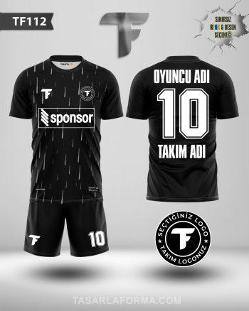 Gri Damlalı Siyah Forma Baskı TF112