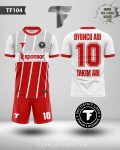 Kırmızı Gri Çizgili Forma Yaptırma TF104
