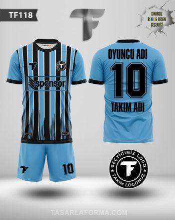 Siyah Çizgili Mavi Forma Üretimi TF118