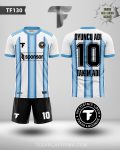 Mavi Beyaz Futbol Forma Tasarımı TF130